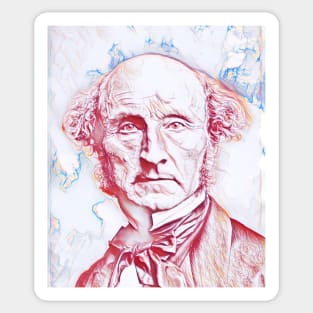 John Stuart Mill Portrait | John Stuart Mill Artwork | Line Art 2 Sticker